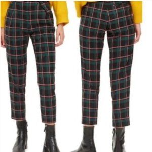 Topshop Pink and Green Plaid Pants